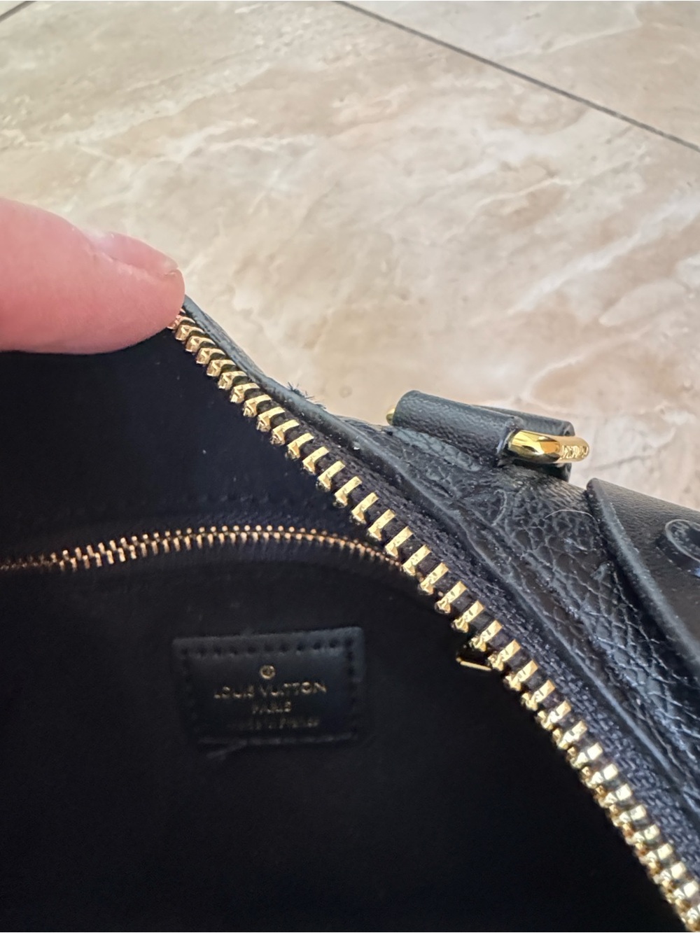 Louis Vuitton copy Black Embossed Leather Top-Handle Bag - Picture 5 of 6